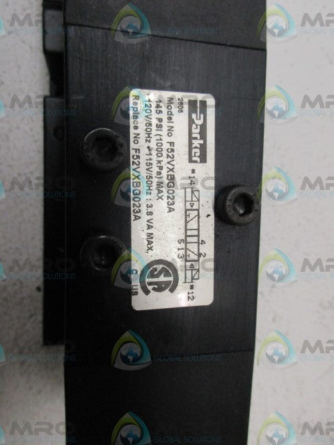 PARKER F52VXBG023A SOLENOID & VALVE BLOCK *NEW NO BOX*