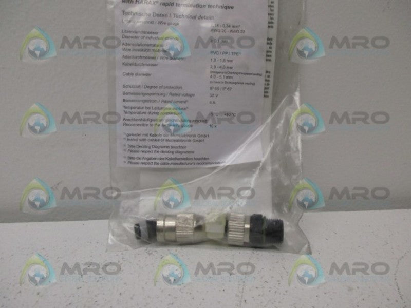 IFM EFECTOR E18059 MALE SENSOR CONNECTOR * NEW IN FACTORY BAG *