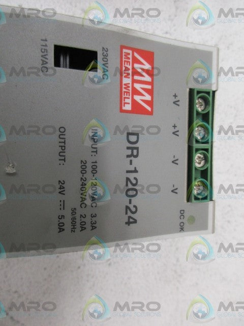 MEANWELL DR-120-24 POWER SUPPLY *NEW NO BOX*