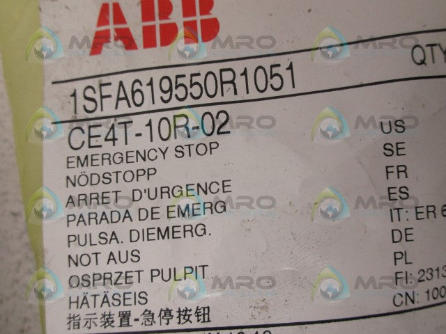 ABB 1SFA619550R1051 EMERGENCY STOP PUSH BUTTON RED *NEW IN FACTORY BAG*