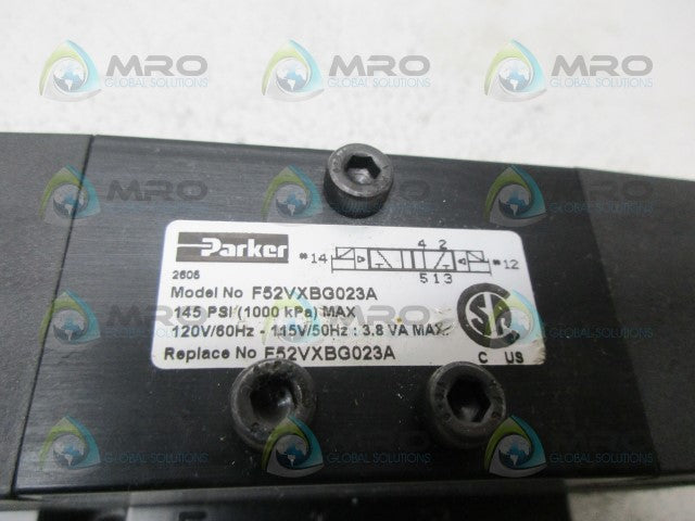PARKER F52VXBG023A DOUBLE SOLENOID VALVE *NEW NO BOX*