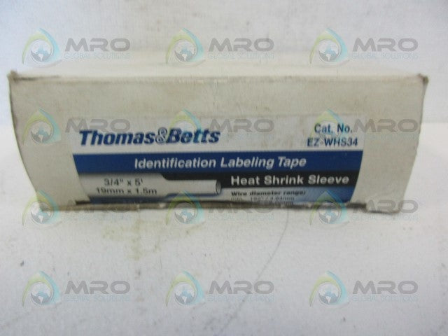 THOMAS & BETTS EZ-WHS34 WHITE LABELING TAPE *NEW IN BOX*