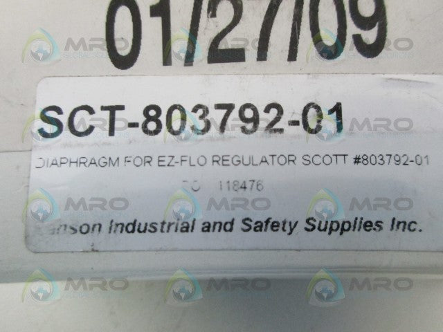 SCOTT 803792-01 DIAPHRAGM FOR EZ-FLO REGULATOR *NEW IN BOX*