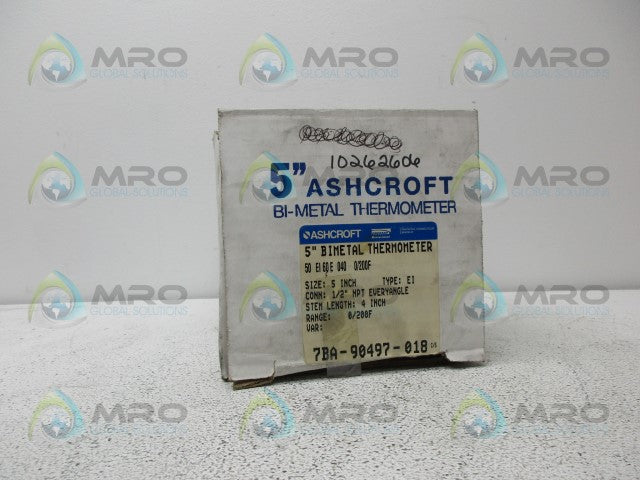 ASHCROFT 50EI60E040 BIMETAL THERMOMETER *NEW IN BOX*
