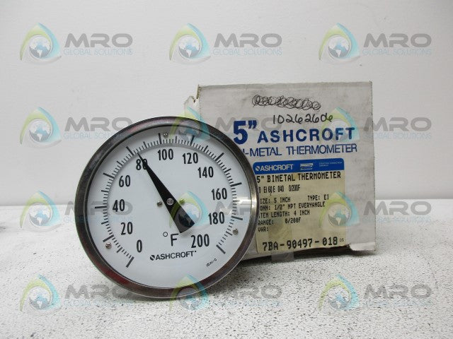 ASHCROFT 50EI60E040 BIMETAL THERMOMETER *NEW IN BOX*