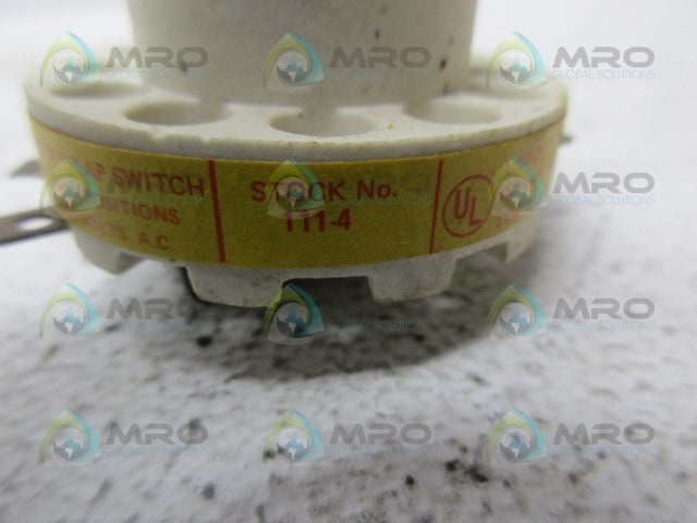 OHMITE 111-4 ROTARY SWITCH *NEW NO BOX*