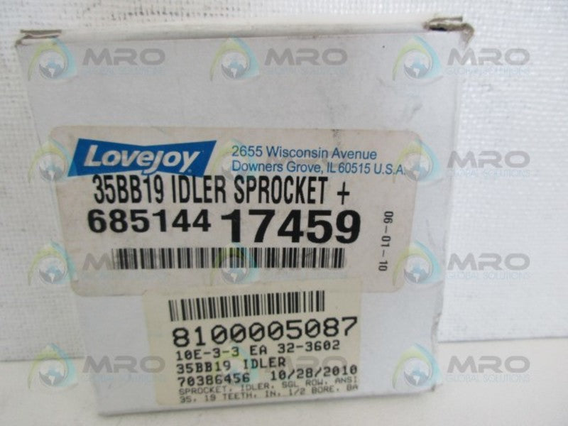 LOVEJOY 68514417459 35BB19 IDLER SPROCKET *NEW IN BOX*