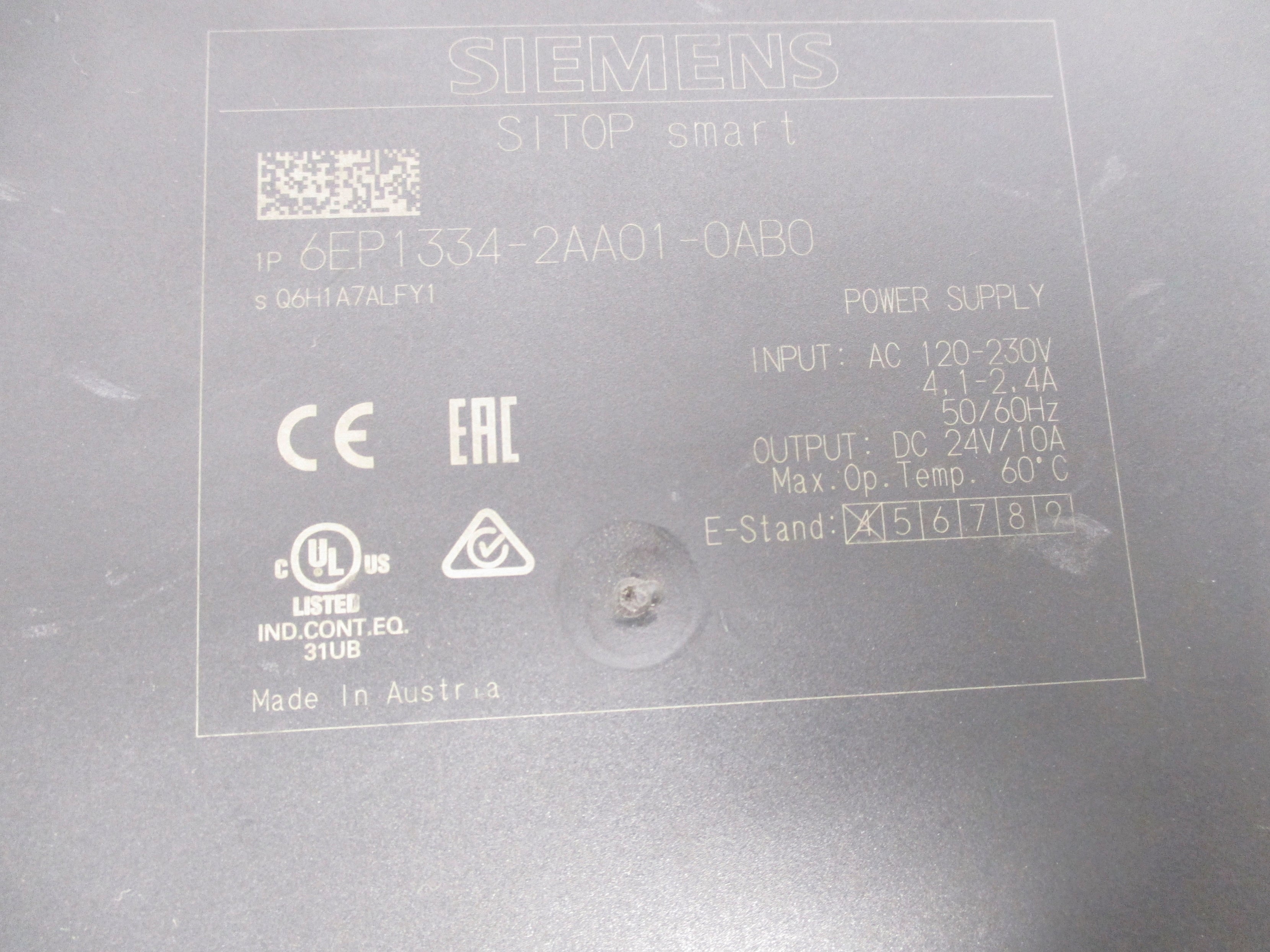 SIEMENS 6EP1334-2AA01-0AB0 120/230VAC 4.1/2.4A UNMP
