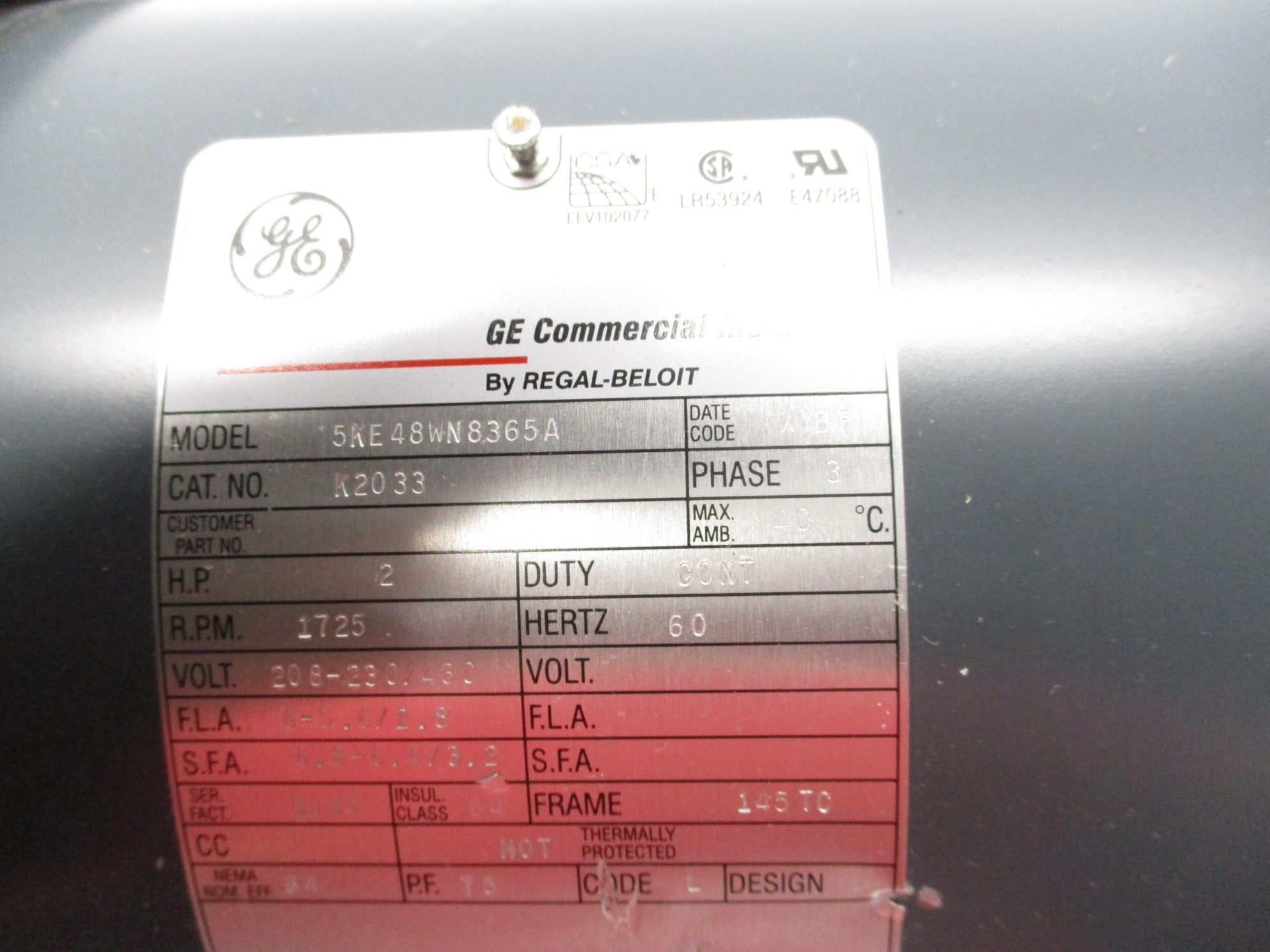 GENERAL ELECTRIC 5KE48WN8365A NSNP