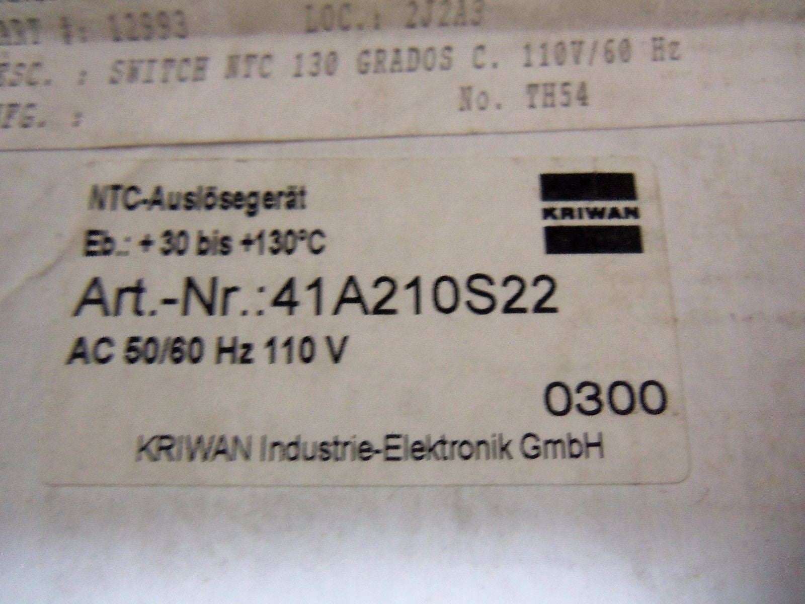 KRIWAN 41A210S22 *NEW IN BOX*