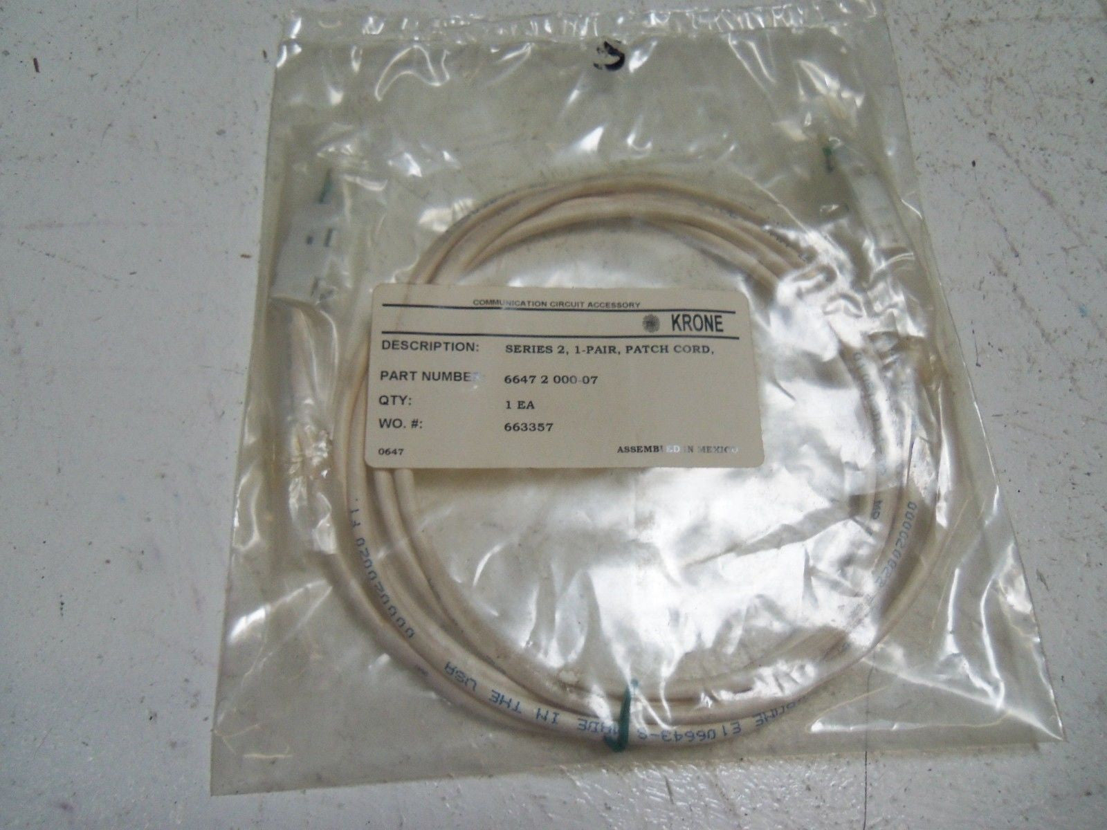 KRONE 6647-2-000-07 *NEW IN FACTORY BAG*