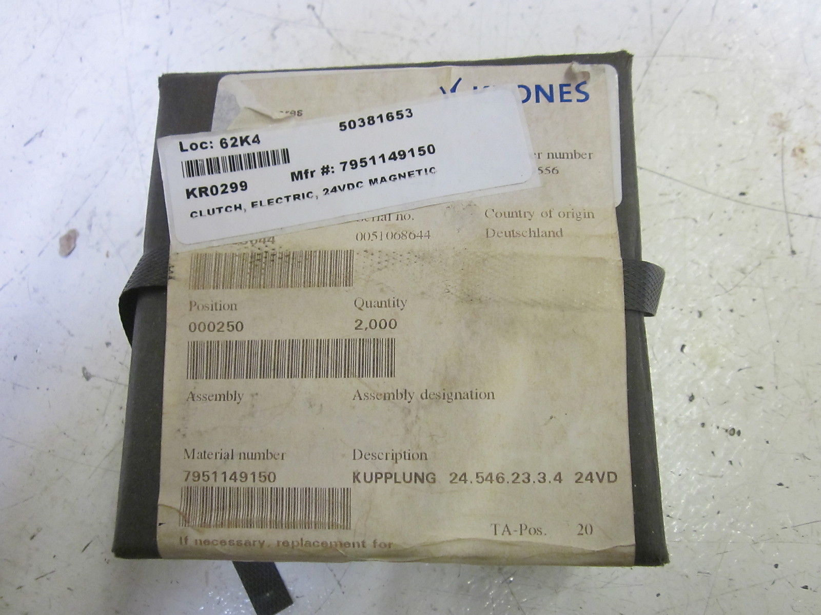 KRONES 7951149150 CLUTCH 24V *NEW IN BOX*