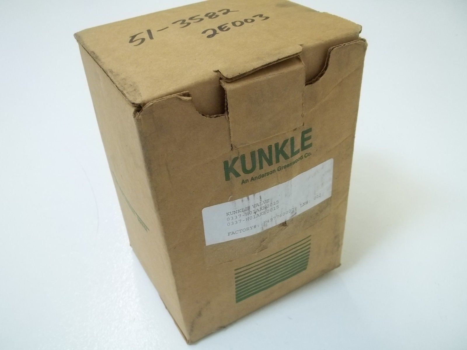 KUNKLE  0337-H01AKE0015 VALVE *NEW IN BOX*