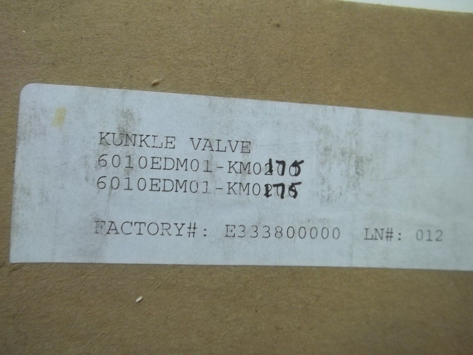 KUNKLE 6010EDM01-KM175 VALVE *NEW IN BOX*