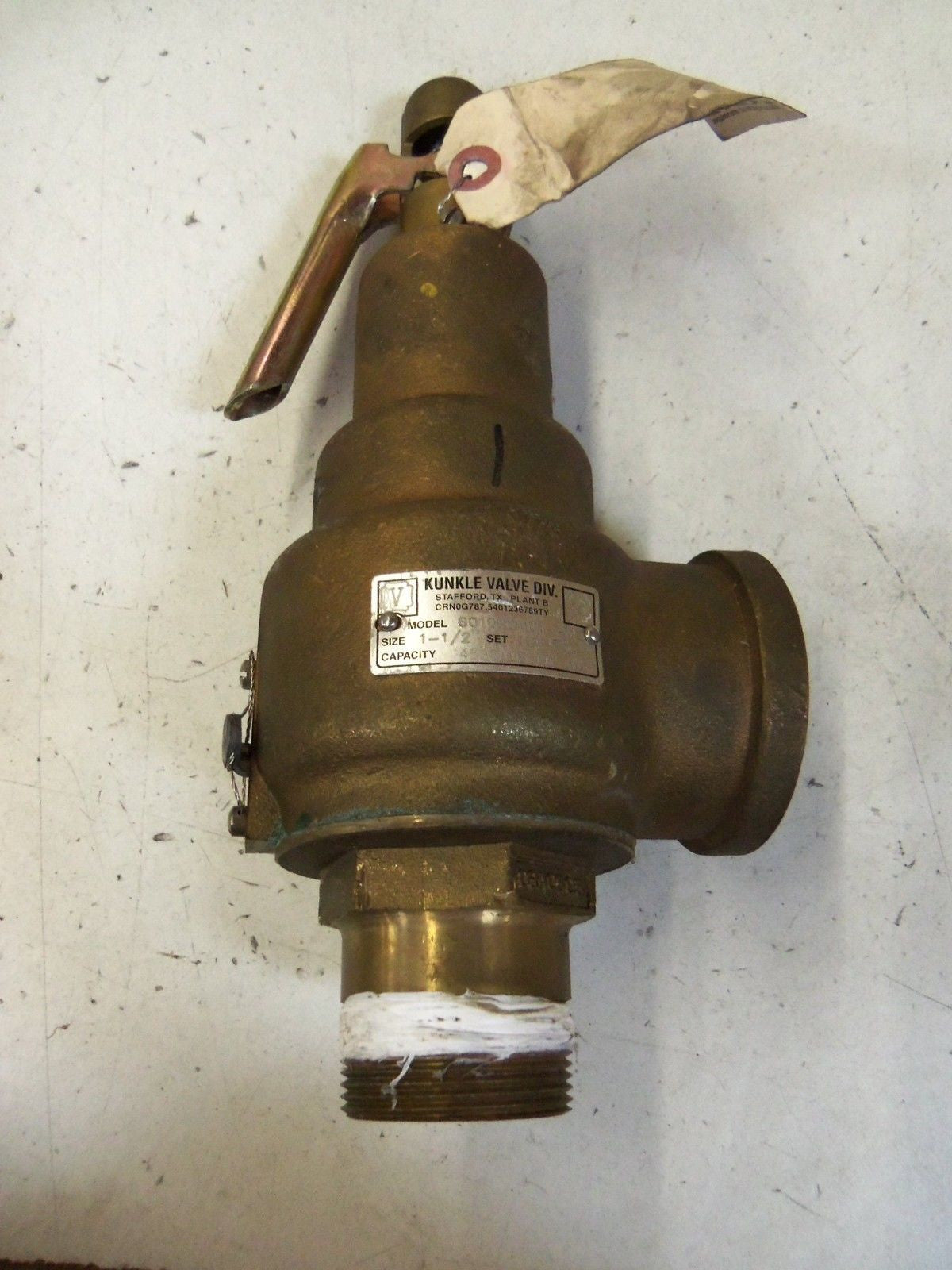 KUNKLE VALVE 6010HGM01-AM VALVE 1-1/2: 100PSIG *NEW NO BOX*