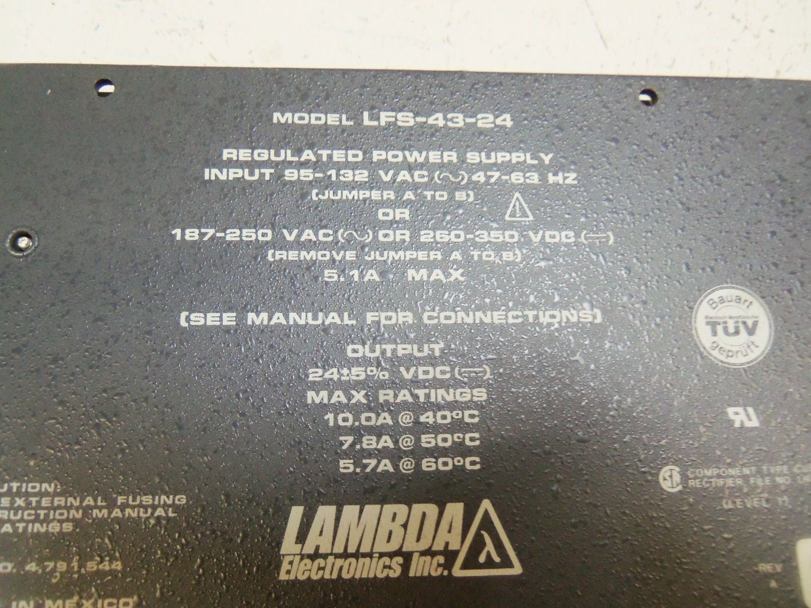 LAMBDA ELECTRONICS LFS-43-24 POWER SUPPLY *USED*