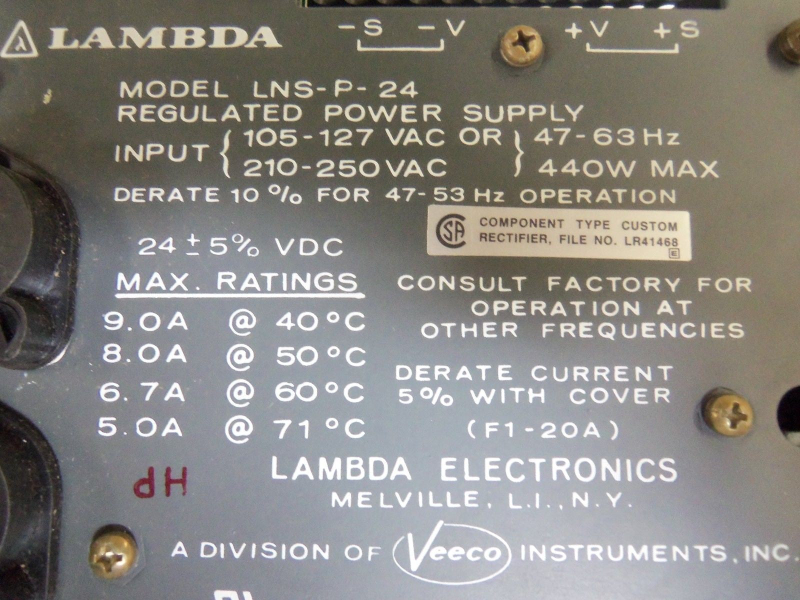 LAMBDA LNS-P-24 POWER SUPPLY *USED*