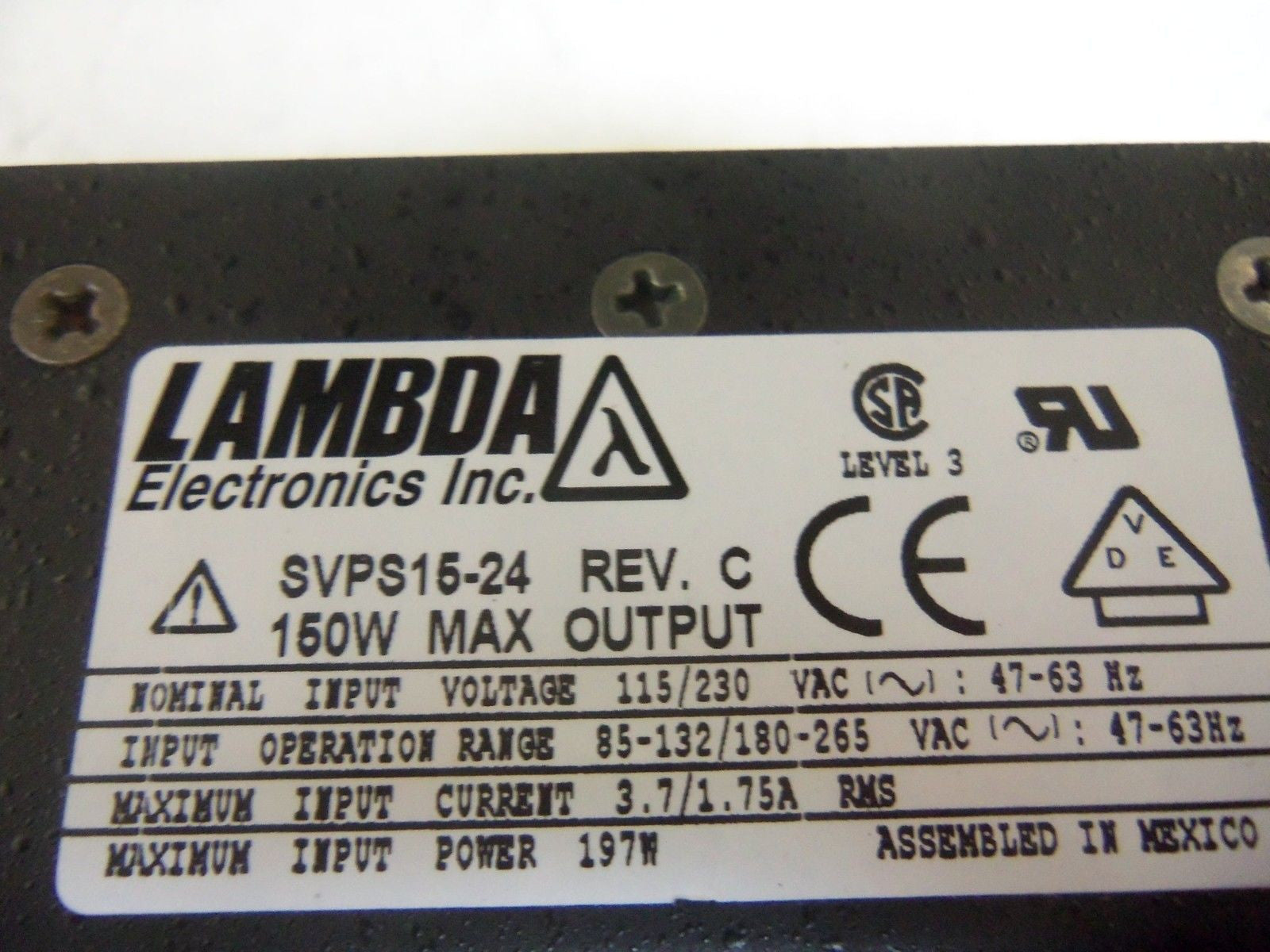LAMBDA SVPS15-24 POWER SUPPLY *USED*