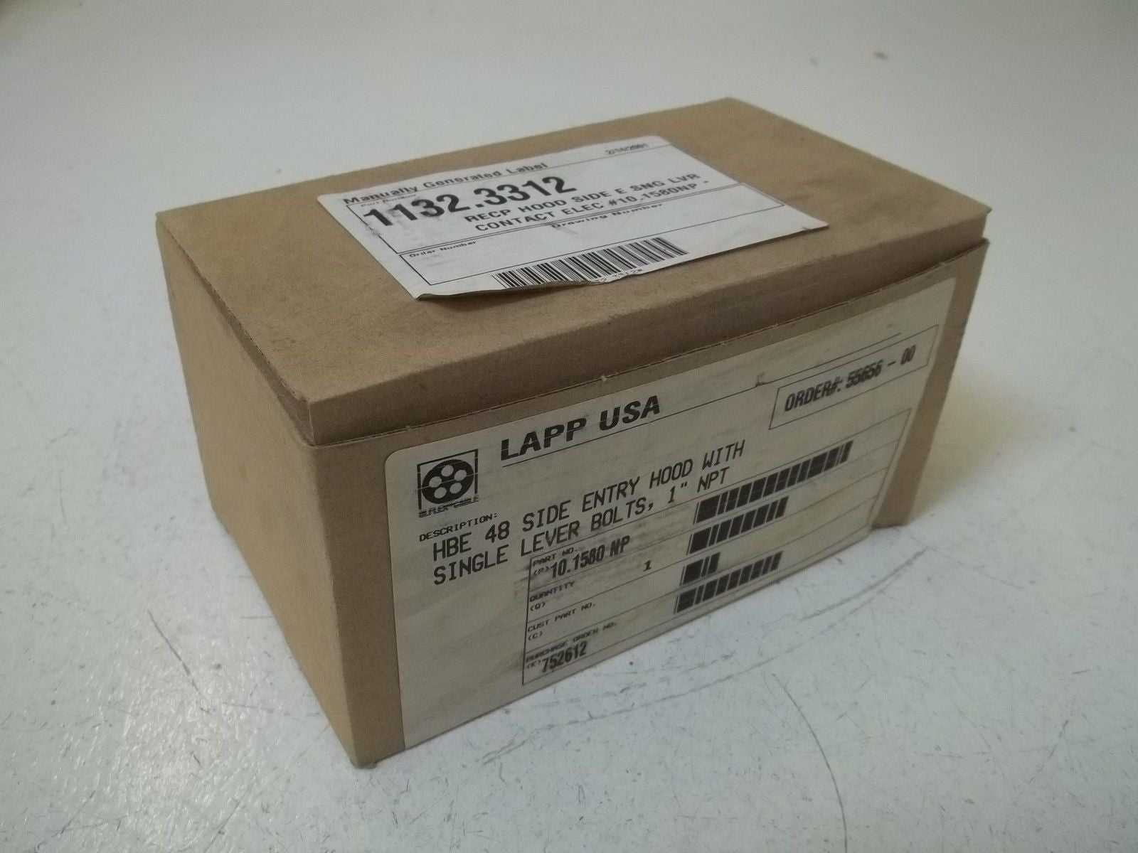 LAPP USA 10.1580NP HBE 48 SIDE ENTRY HOOD W/ SINGLE LEVER BOLTS 1" *NEW IN BOX*