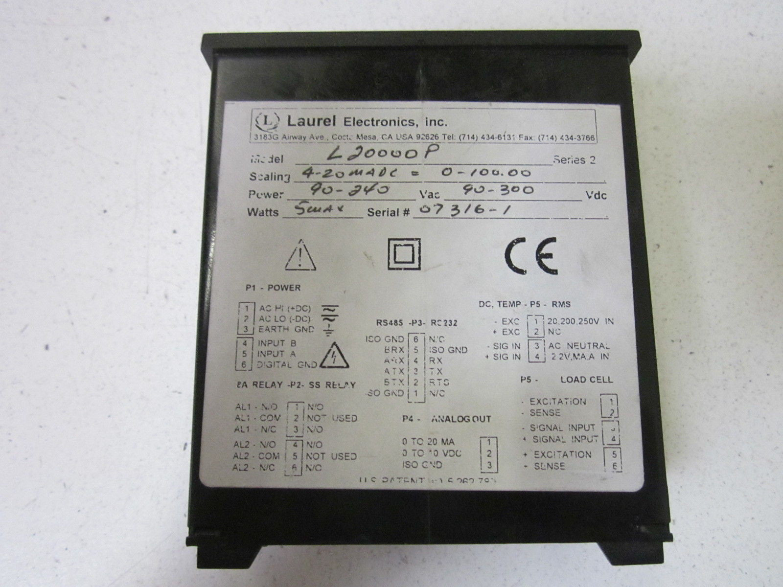 LAUREL ELECTRONICS INC. L20000P *USED*