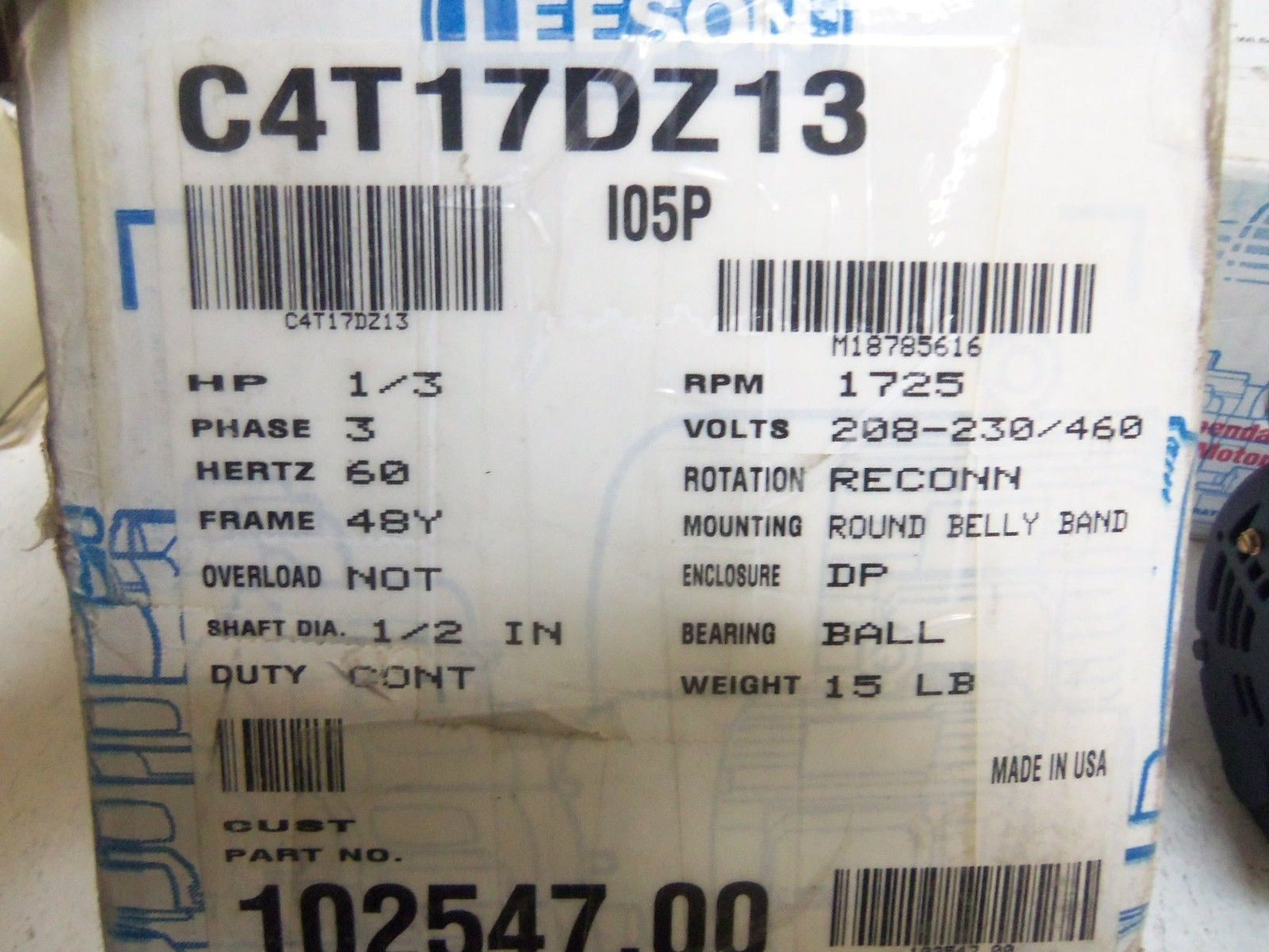 LEESON 102547.00 MOTOR *USED*