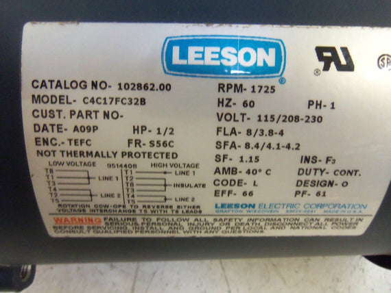 LEESON C417FC32B MOTOR *USED*