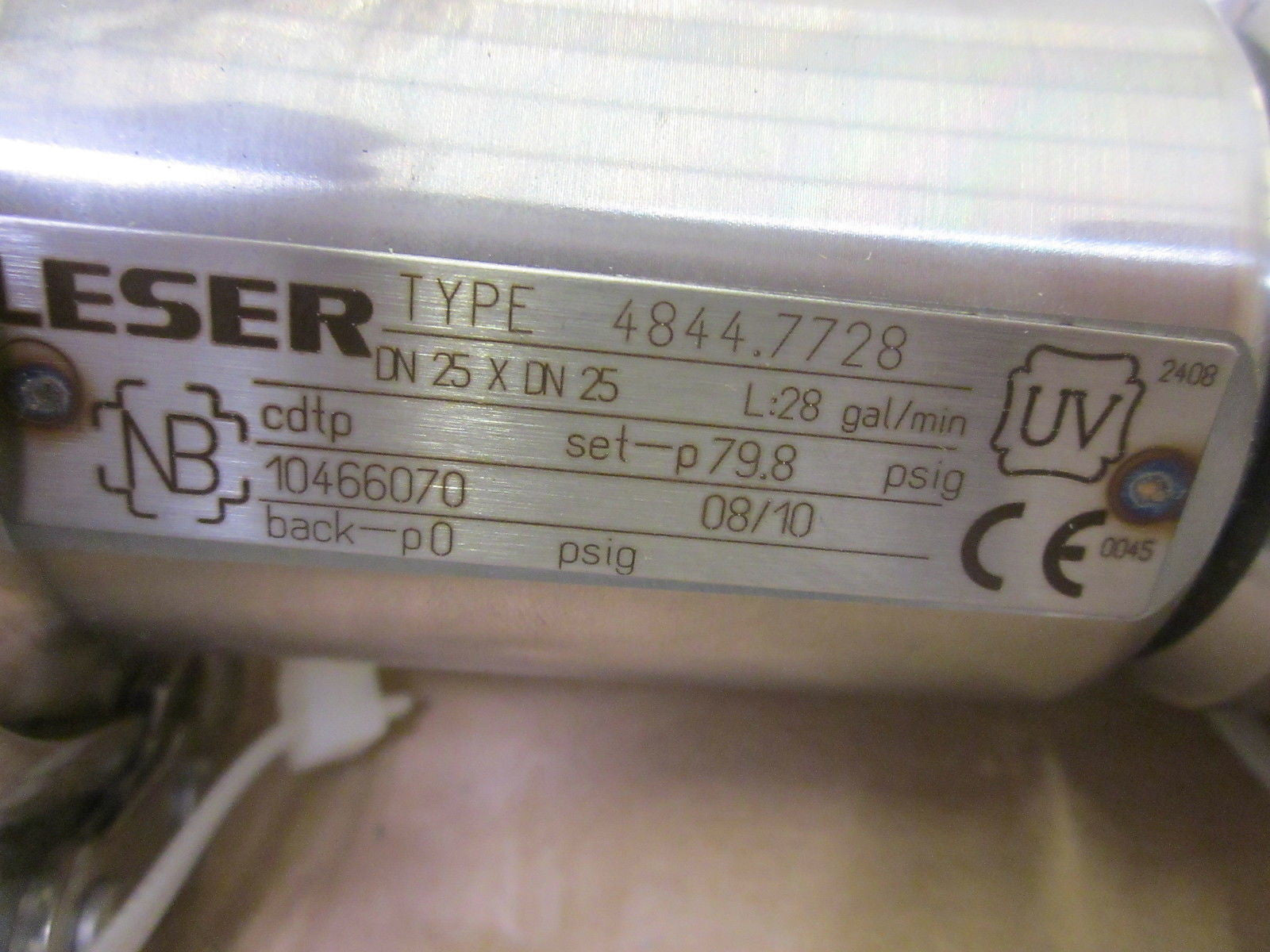 LESER 4844.7728 VALVE  *NEW NO BOX*