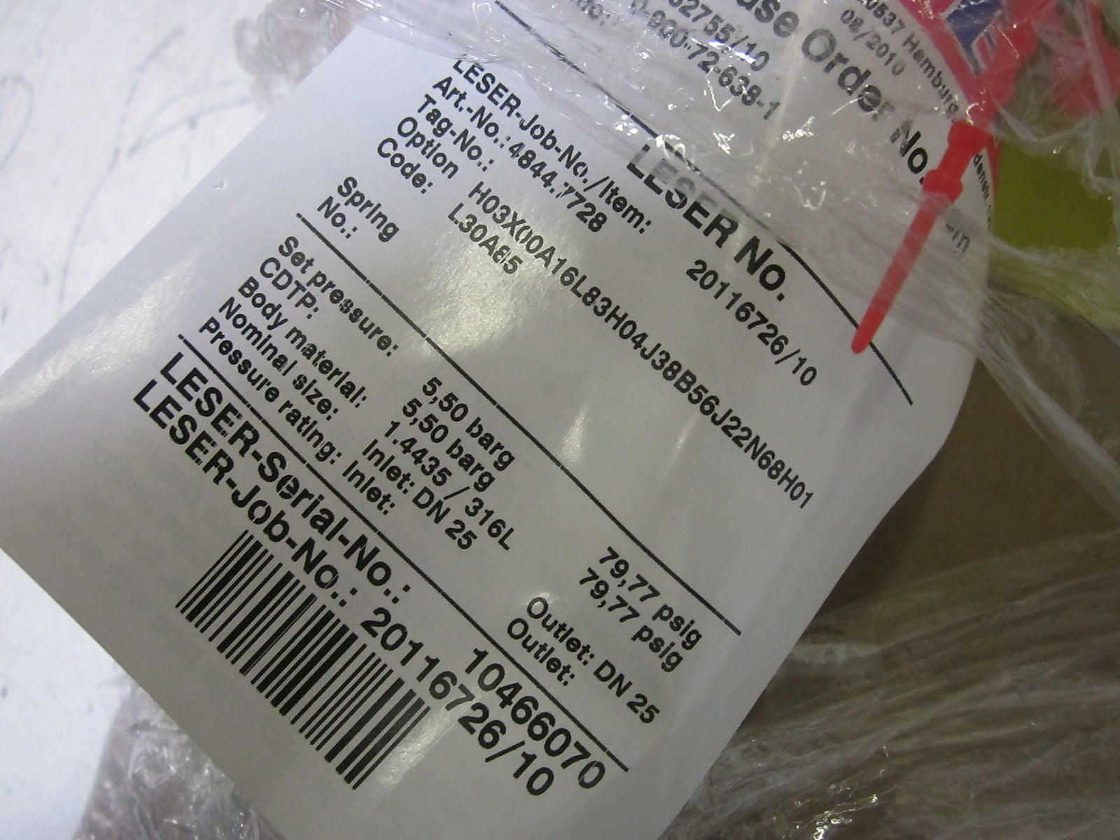 LESER 4844.7728 VALVE  *NEW NO BOX*