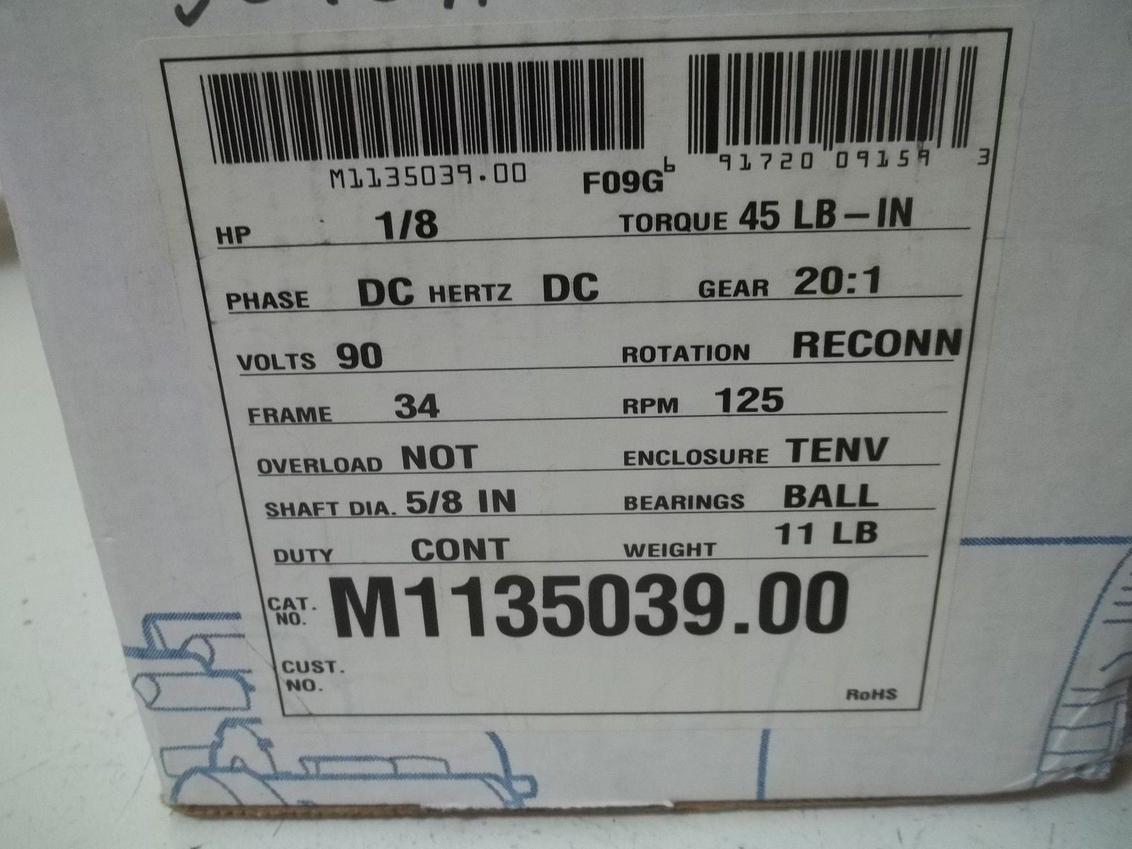 LESSON M1135039.00 PERMANENT MAGNET D.C. GEAR MOTOR *NEW IN BOX*