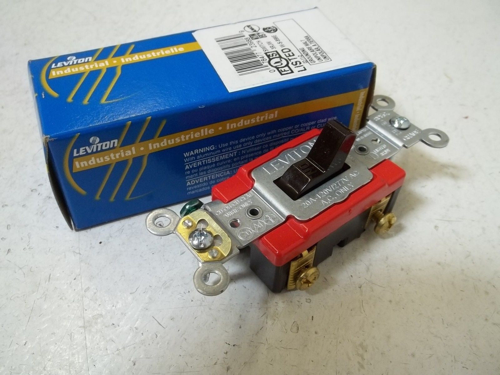 LEVITON 1221-2 S.P., TOGGLE SW, 20A-120/277V AC/CA *NEW IN  A BOX*