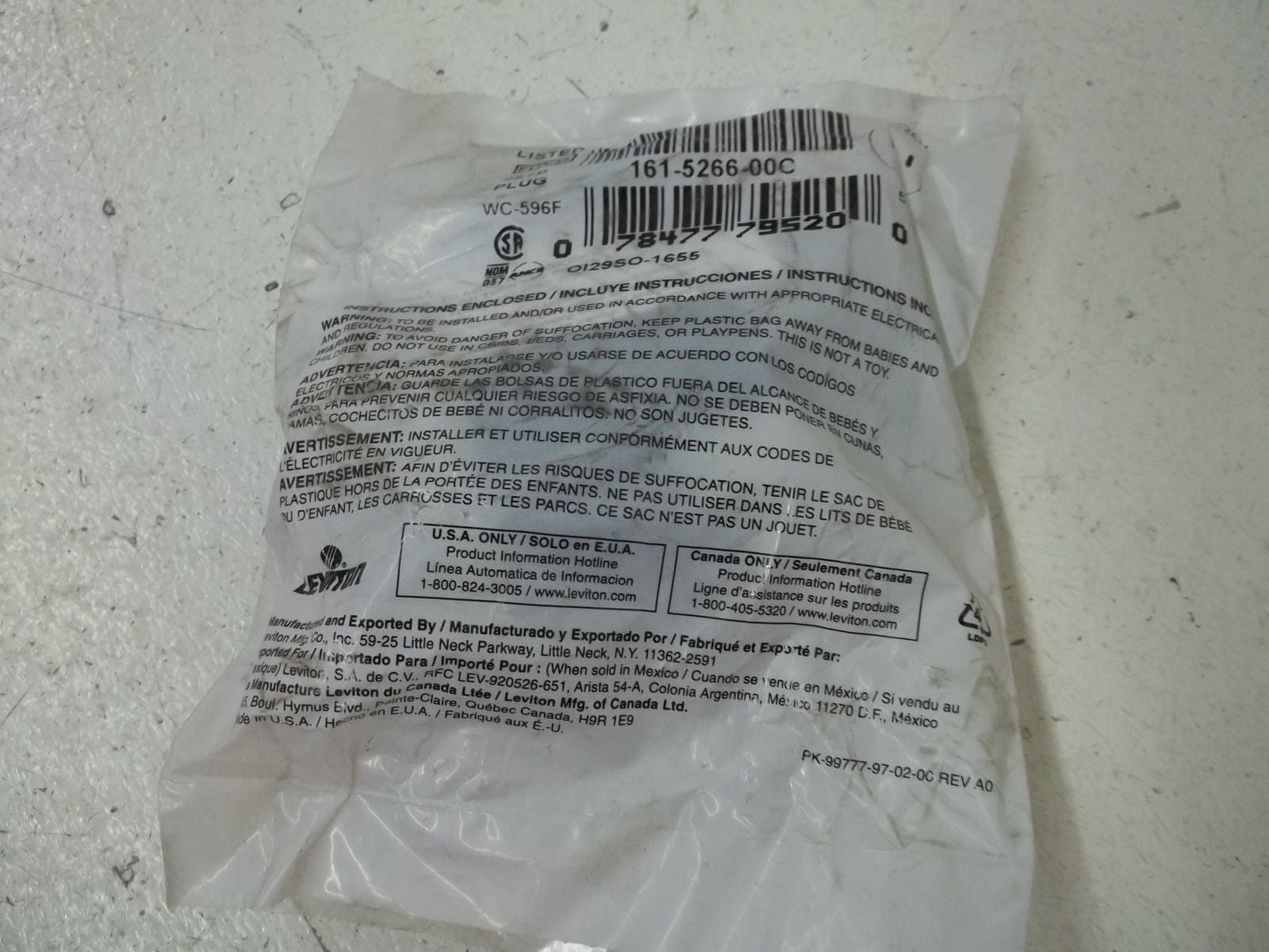 LEVITON 5C369 PLUG *NEW IN A FACTORY BAG*