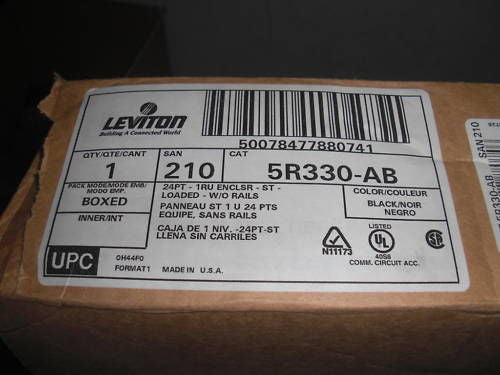 LEVITON 5R330-AB 24 PORT FIBER OPTIC PATCH PANEL *NEW IN BOX*