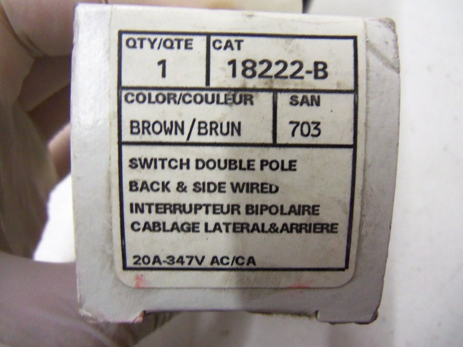 LEVITON SWITCH DOUBLE POLE 18222-B *NEW IN BOX*