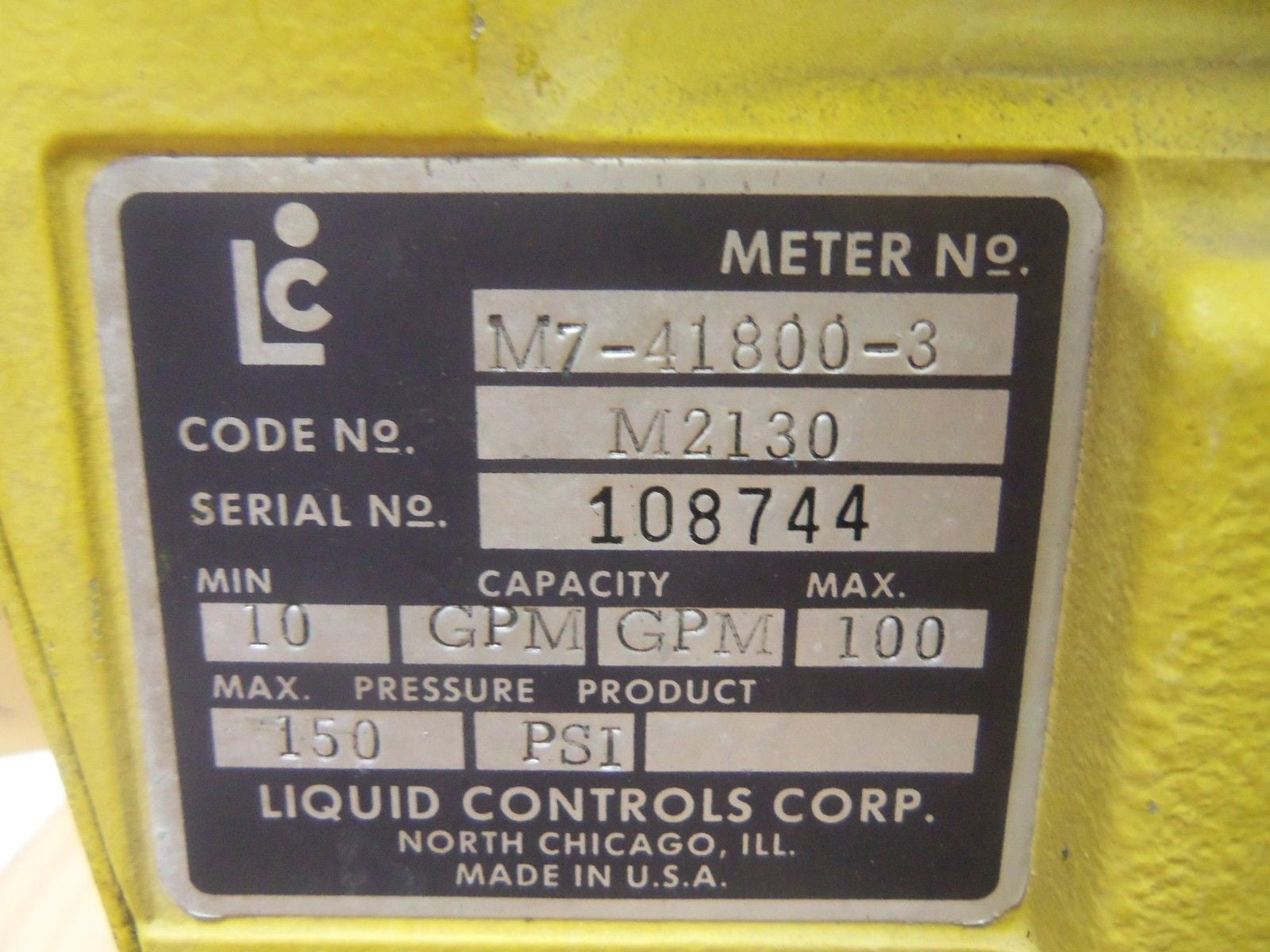 LIQUID CONTROLS M7-41800-3 FLOW METER *NEW IN BOX*