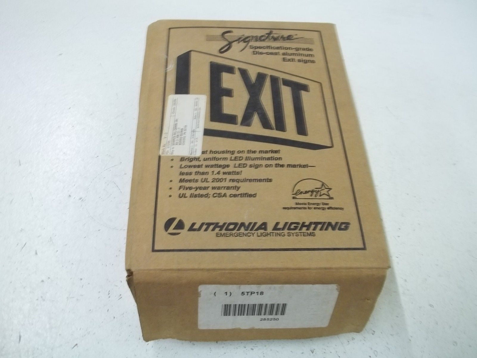 LITHONIA LIGHTING LES1R120/277ELN  DIE CAST EMERGENCY *NEW IN BOX*
