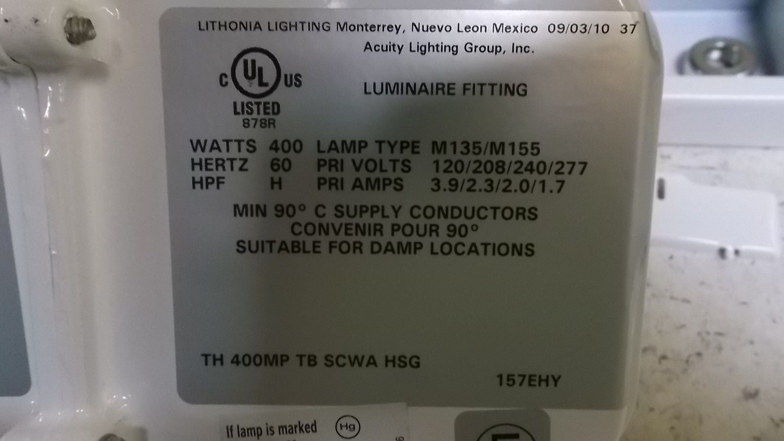 LITHONIA TH400MPTBSCWAHSG BALLAST *NEW IN BOX*