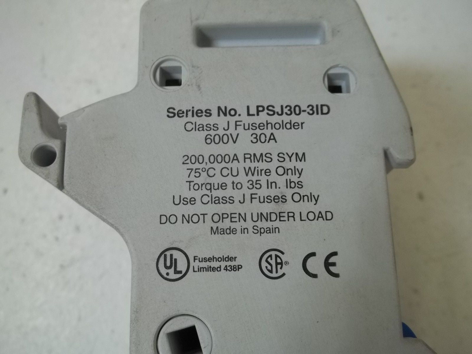 LITTELFUSE LPSJ30-3ID FUSEHOLDER 600V 30A *USED*