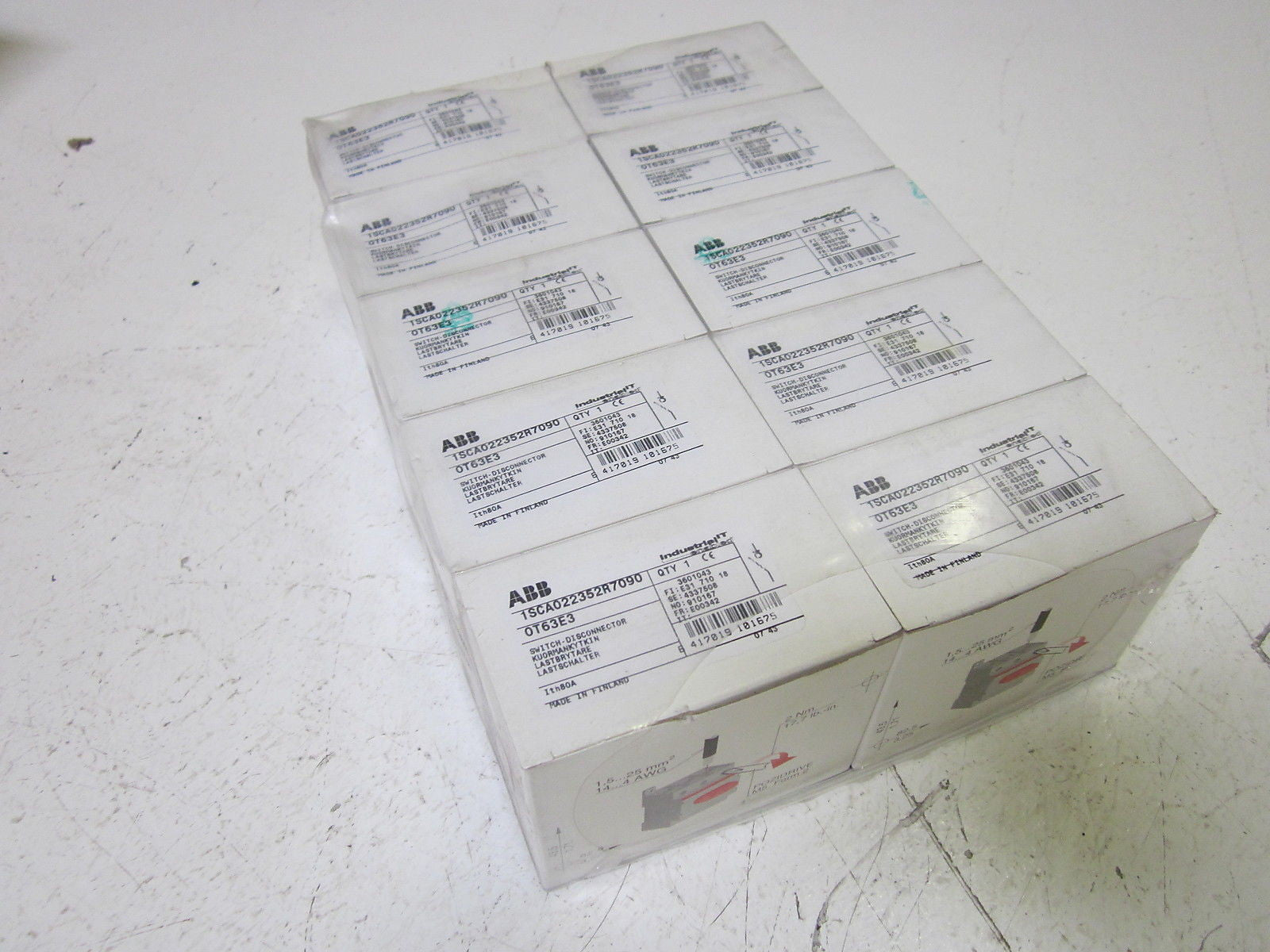 LOT OF 10 ABB 1SCA022352R7090 DISCONNECTOR SWITCH *NEW IN BOX*