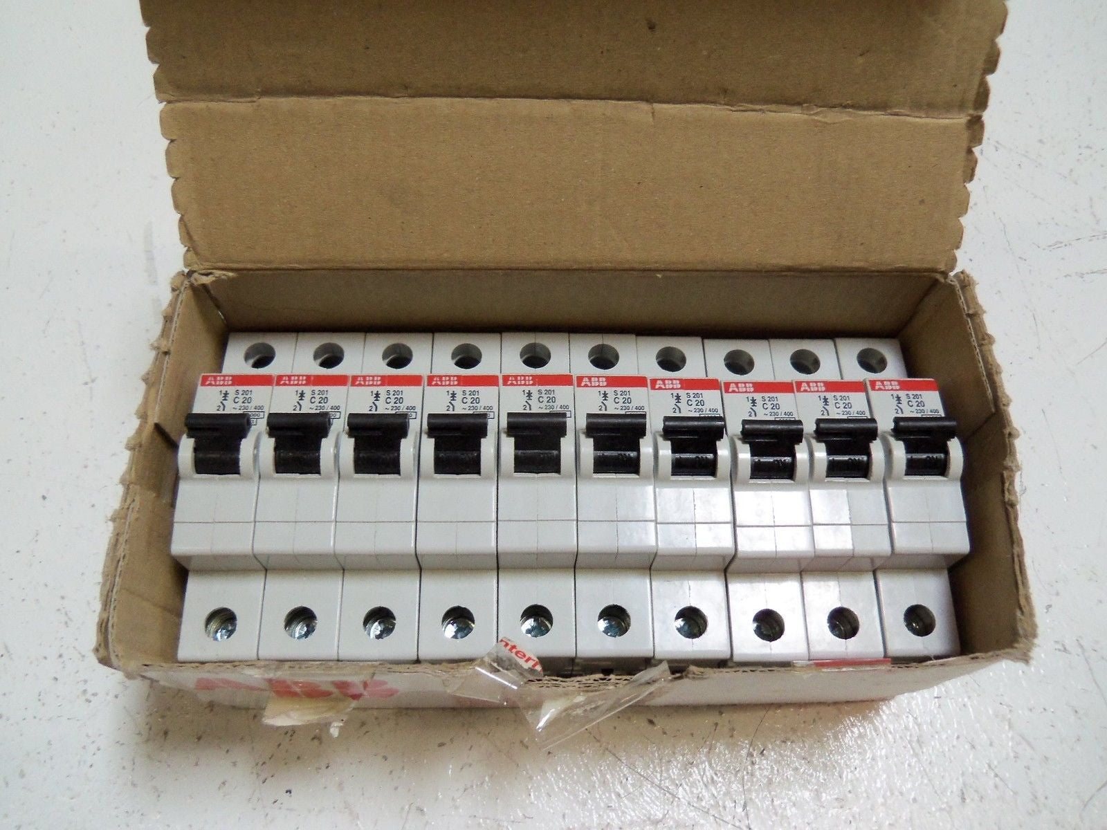LOT OF 10 ABB S201-C20 CIRCUIT BREAKER *NEW IN BOX*
