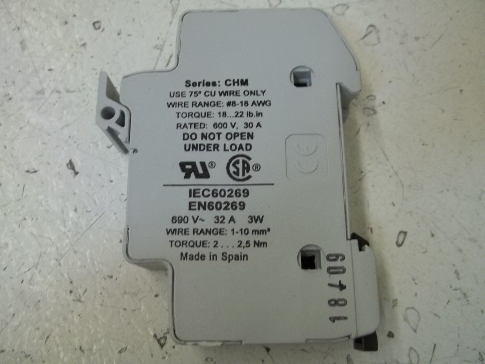 LOT OF 10 BUSSMAN CHM1D INDUSTRIAL FUSE HOLDER *NEW IN BOX*