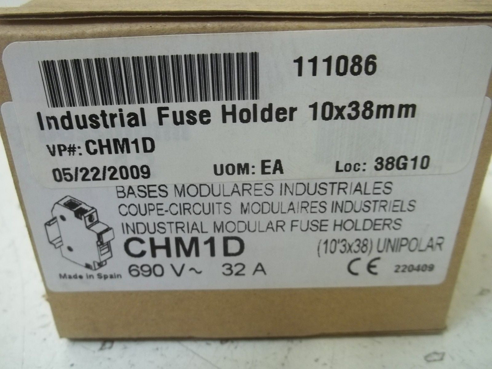 LOT OF 10 BUSSMAN CHM1D INDUSTRIAL FUSE HOLDER *NEW IN BOX*
