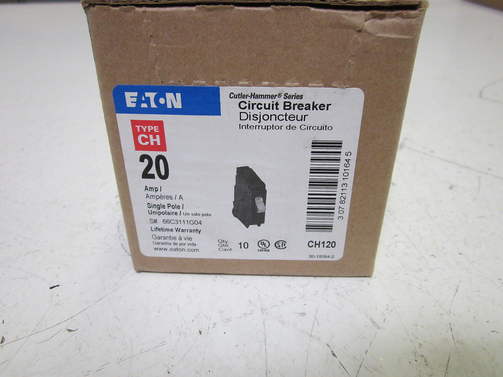 LOT OF 10 EATON CH120 1POLE 20A CIRCUIT BREAKER *NEW IN BOX*