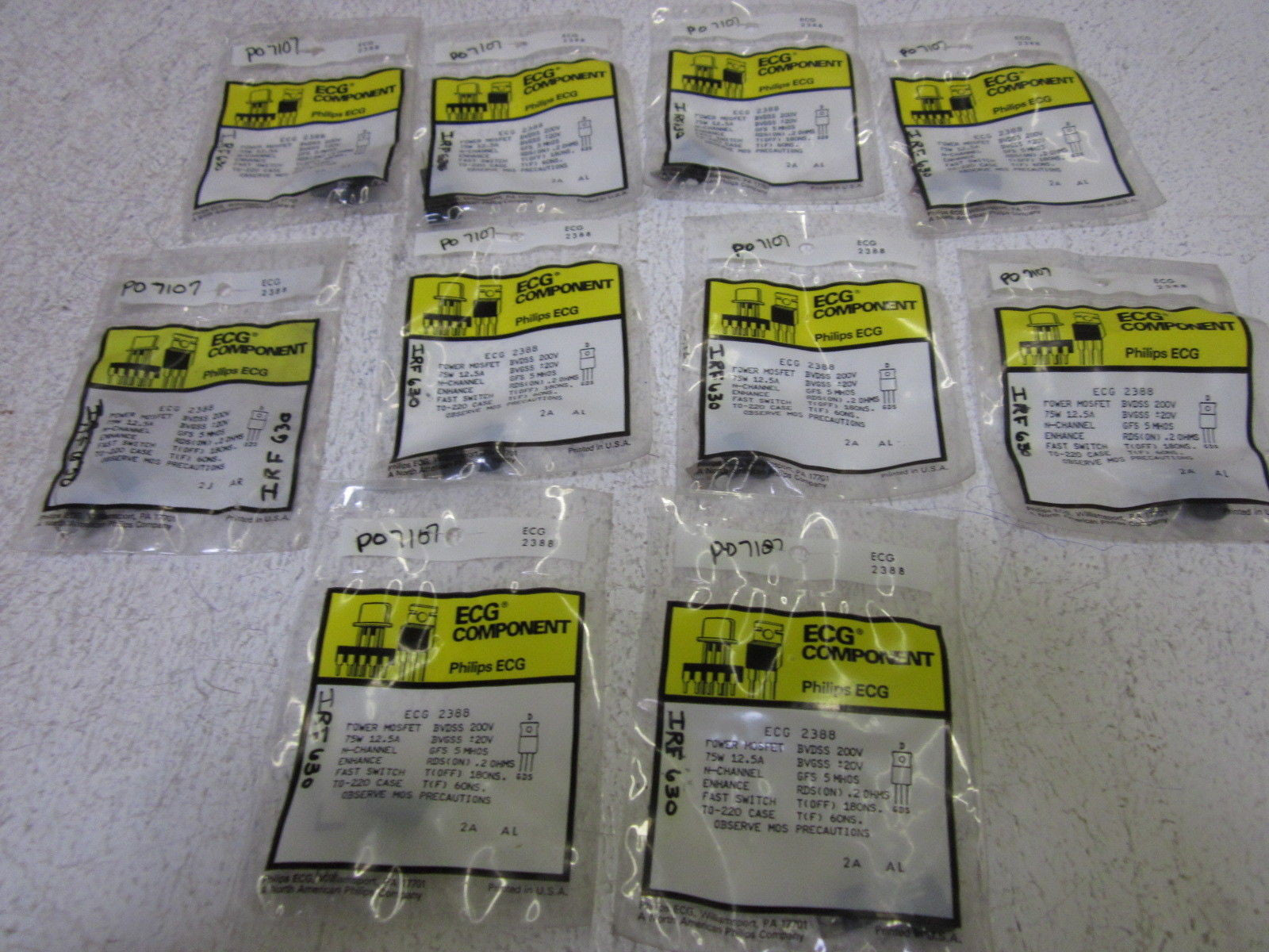LOT OF 10 ECG COMPONENT ECG2388 *NEW IN A FACTORY BAG*