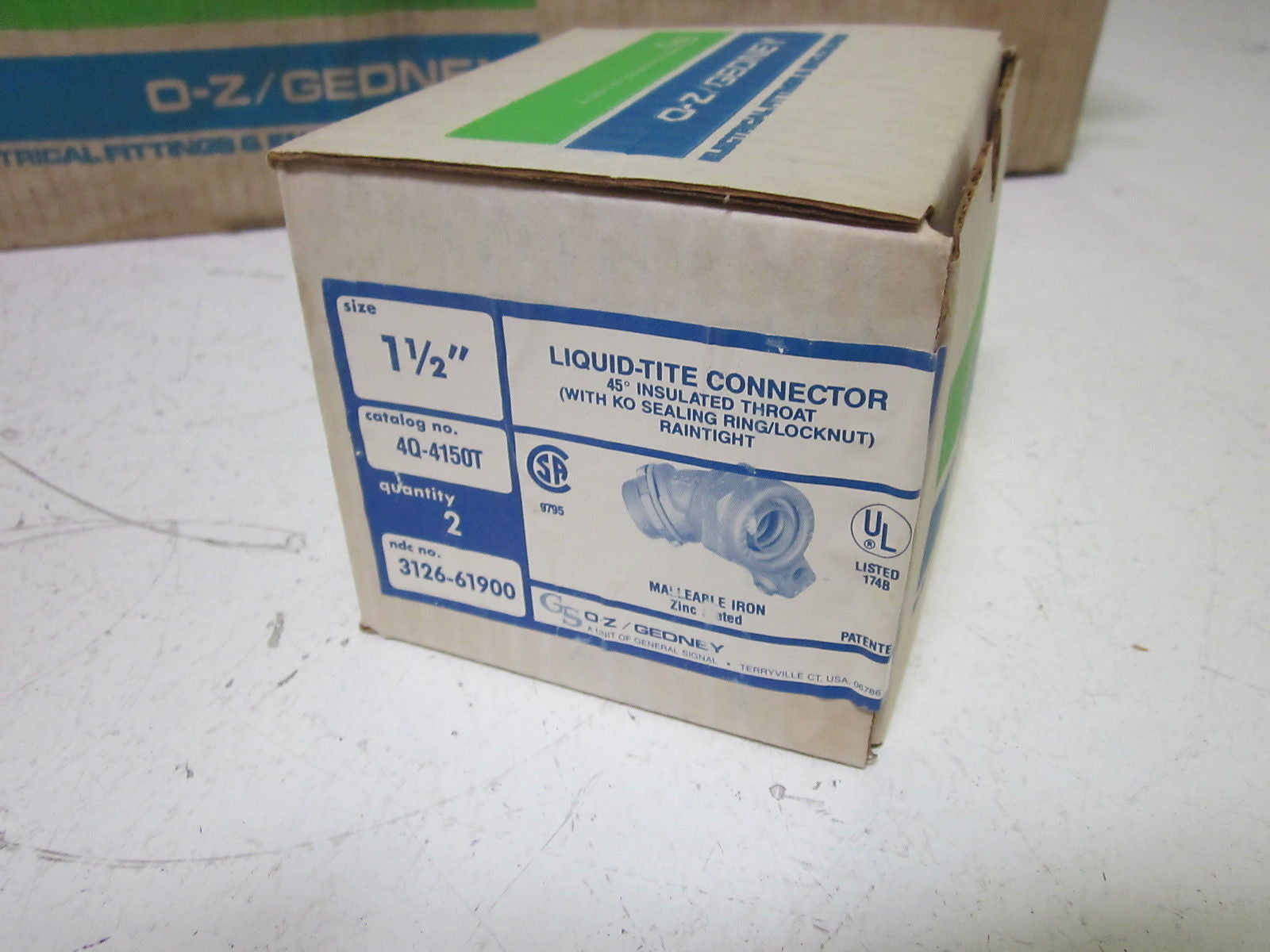 LOT OF 10 GENERAL SIGNAL 4Q-4150T LIQUID TIGHT CONNECTOR 1-1/2"  *NEW IN BOX*