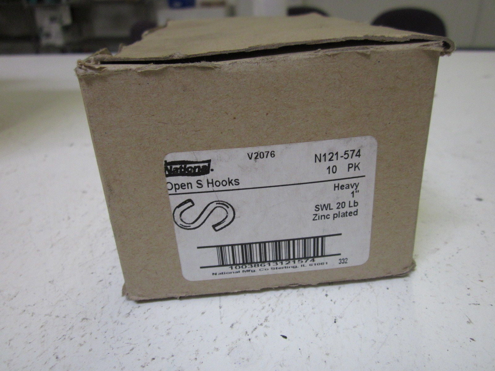 LOT OF 10 NATIONAL N121-574 OPEN S HOOKS *NEW IN BOX*