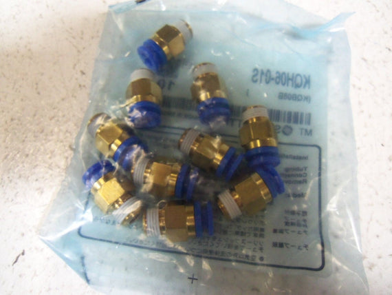 LOT OF 10 SMC FITTINGS KQH06-01S *NEW IN FACTORY BAG*