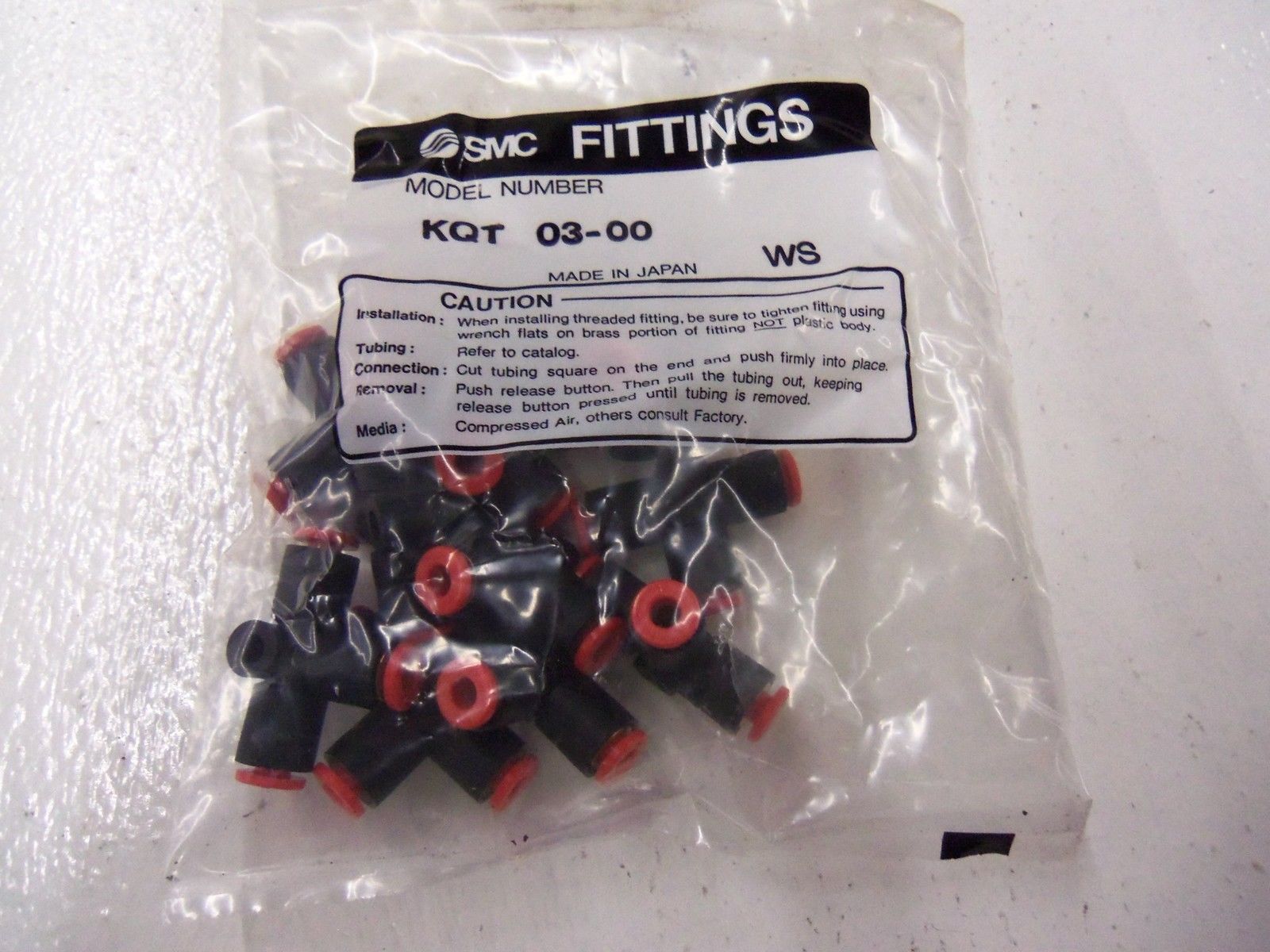 LOT OF 10 SMC KQT03-00 *NEW FACTORY BAG*