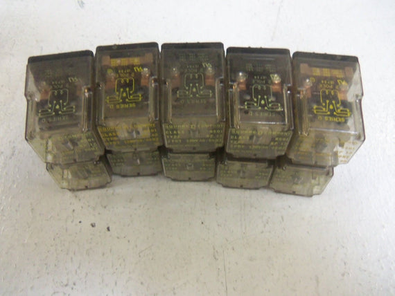 LOT OF 10 SQUARE D 8501-KP12 RELAY *USED*