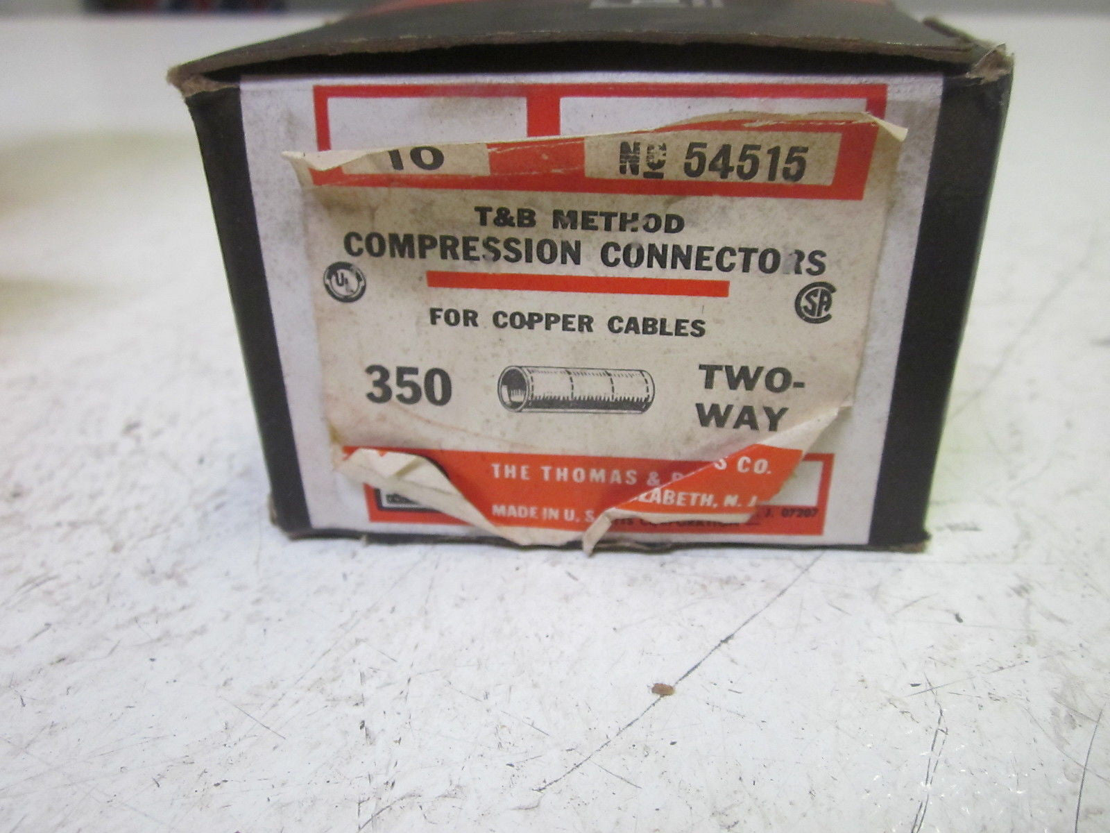 LOT OF 10 THOMAS & BETTS 54515 COMPRESSION CONNECTORS 2-WAY *NEW IN BOX*