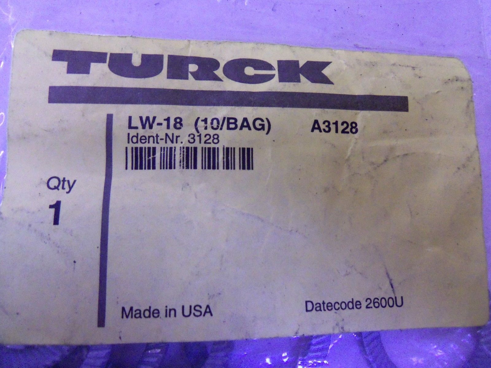 LOT OF 10 TURCK LW-18 *NEW IN BAG*
